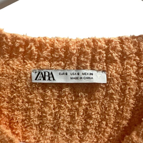 Zara Orange‎ Cropped Knit Sweater - Size S - Picture 3 of 4